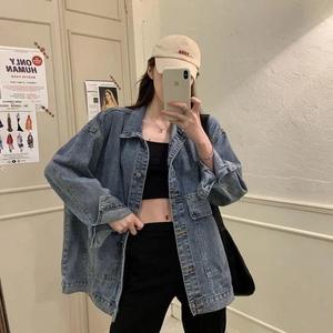 2026 Women Cardigan <b>Jean</b> <b>Jacket</b> Long Sleeve Girls Fashion Long Sleeve Button Pocket Student Denim Coat - Product Image 1