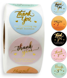 800 Pegatinas de Agradecimiento Ecológicas en 3D con Cristales a Todo Color, Etiquetas de 1.5 Pulgadas, Embalaje para Pequeñas Empresas, Sobres, Bolsas de Regalo, Decoración para Panadería - Product Image 1