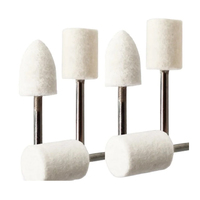 Lot de 100 têtes de polissage en feutre de laine abrasif pour outils rotatifs (formes cylindrique et en forme de balle)