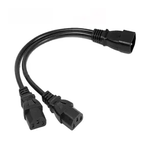 Cable de alimentación de 0,75 mm2, cable de extensión de una parada IEC C14 a IEC C13 16AWG 3pin, chaqueta negra con certificados en todo el mundo