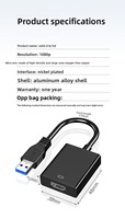 Kabel Converter USB 3.0 a ke HDTV, adaptor grafis eksternal untuk LCD TV, kabel Audio Video Driver gratis