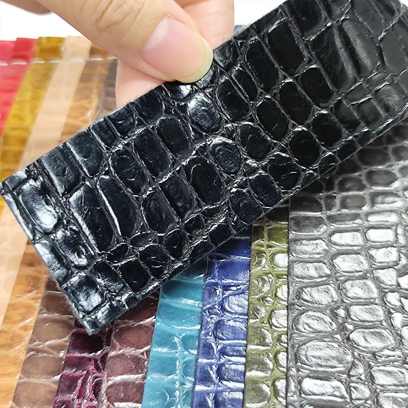 Wholesale Glossy Dark Color Stone Texture PU Faux Leather Fabric Roll for Making Craft/Cover/Handbag/Wallpaper/Belt