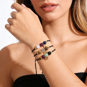 Pulsera de Piedras Naturales con los 12 Signos del Zodiaco Yi Sugar para Mujeres y Hombres, Pulsera de Papel Trenzado, Regalo para <span class=keywords><strong>Leo</strong></span>, Virgo, Libra, Ajustable - Product Image 3