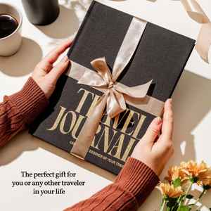 LABON Journal de voyage guidé Souvenirs Journal de vacances Journal de voyage avec invites Beau journal de voyage avec carte - Product Image 5
