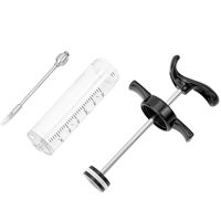 Injecteur de viande, dinde, poulet, seringue de saveur, injecteur de marinade avec mesure d'outils de barbecue en plein air