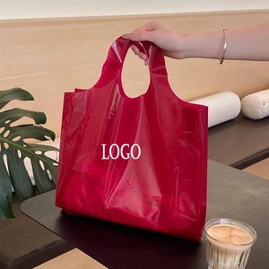 Custom Eco-friendly HDPE Plastic Takeaway Bag Promotional Logo Printed Packaging Shopping Bags Custom Size Garments Underwear