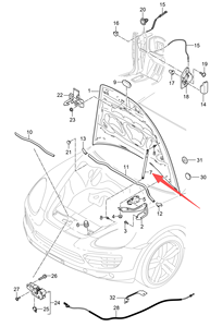 Convient pour <span class=keywords><strong>Porsche</strong></span> <span class=keywords><strong>Cayenne</strong></span> 92A 2015-2018 jambes de force de capot de haute qualité L/R 95851135905 958 511 359 05 ventes directes d'usine - Product Image 6