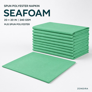 Serbet Persegi Poliester Seaform Spun yang Dapat Digunakan Kembali 20x20 Inci 240GSM Tenun Polos Komersial Restoran Hotel Meja OEM Kustom - Product Image 1