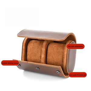 2 घड़ियों के लिए कस्टम उच्च गुणवत्ता वाला लेदर वॉच रोल केस लेदर वॉच बॉक्स केस - Product Image 5