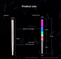 Nouvelle bâtonnet lumineux droit et coloré style guimauve, 28 cm de longueur
