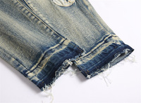 Jeans oversize brodés Punk Street Vintage Winter Stonewashed Crystal Button Rivet Print Hip Hop Print Loose Tight Fit