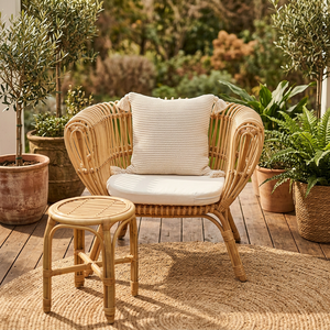 Dernier fauteuil en rotin naturel design, fauteuil de salon, vraies images de chaise en rotin - Product Image 3