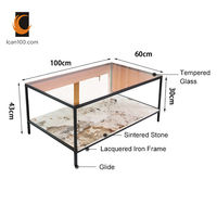 Table basse, meuble de salon, canapé, Table à thé moderne en verre trempé, meuble TV avec Table centrale