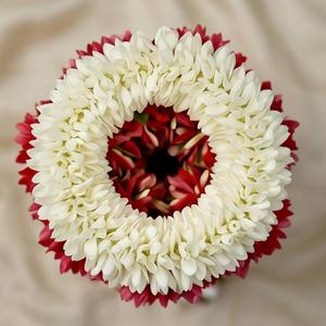 <b>Artificial</b> <b>Flower</b> Mala Red White Floral Garland for Wedding Ceremony Temple Pooja Festival Decoration Traditional <b>Flower</b> - Product Image 3