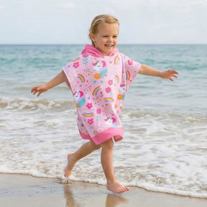 <span class=keywords><strong>Poncho</strong></span> da Spiaggia per Bambini in Microfibra Super Morbida, Stampa Animalier Personalizzata, Asciugatura Rapida per Nuoto all'Aperto - Product Image 1