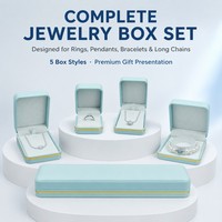 Boîte à bijoux de luxe en cuir PU, personnalisable avec logo, pour bracelets longs, bagues, boucles d'oreilles et colliers – Emballage cadeau pour bijoux