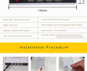 Розничный магазин, оптовая продажа, противоугонное устройство, 8 портов, Мобильная сигнализация для сотового телефона с зарядкой - Product Image 5