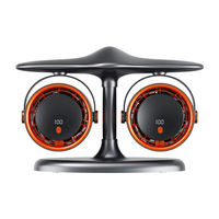 Nouveau ventilateur de bureau transfrontalier à double tête en forme d'avion, à circulation turbo, à fort débit d'air, pour usage domestique et professionnel, rechargeable par USB