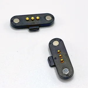 Ângulo direito feminino e masculino latão impermeável pcb bateria ímã cabo magnético mola sonda pogo pin conector