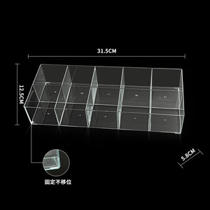 Acrylic 10 Compartment <b>Storage</b> Box 31.5X12.5X5.8Cm For Cosmetics Jewelry Display Organizers - Product Image 1