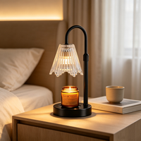 Lampe de table moderne et luxueuse en métal et verre avec abat-jour, base E26, lumière LED électrique pour chambre à coucher