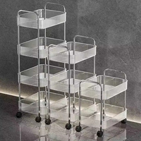 Chariot de rangement en acrylique à roulettes, chariot utilitaire mobile pour collations, cosmétiques, livres, salle de bain, organisation de la maison