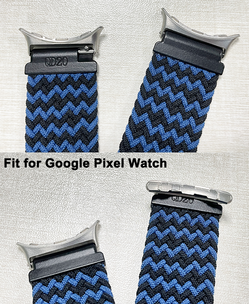 Nylon Braided Loop Women Men Elastic Watch Replacement Band Strap for Google Pixel Adjustable Wristband