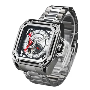 MIYOTA 82S7 japanische mechanische Uhr für Herren mechanische Uhren mit leuchtfunktion 10 BAR wasserabweisend Logo-Uhr