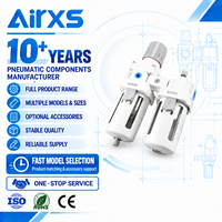 AIRXS AC4010-04 Unité de traitement d'air pneumatique 1/2 pouce (1/2") avec filtre, régulateur et lubrificateur, composant de tuyauterie FR/L
