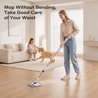 Serpillères Homettler en microfibre, serpillère magique rotative à 360° avec essoreuse, écologique, 2 taies de serpillère réutilisables à forte capacité d'absorption, articles ménagers