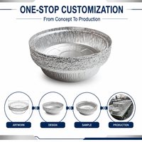 Barquettes rondes en aluminium de 7, 8 et 9 pouces, résistantes au four, jetables, pour tarte, gâteau, rôtissage, préparation de repas