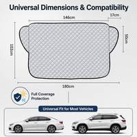 Housse de pare-brise de voiture matelassée à 4 couches avec doublure en polaire, imperméable, isolation thermique, protection de la vitre avant de la voiture pour l'hiver