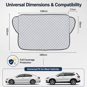 Housse de pare-brise de <span class=keywords><strong>voiture</strong></span> matelassée à 4 couches avec doublure en polaire, imperméable, isolation thermique, protection de la <span class=keywords><strong>vitre</strong></span> avant de la <span class=keywords><strong>voiture</strong></span> pour l'<span class=keywords><strong>hiver</strong></span> - Product Image 6