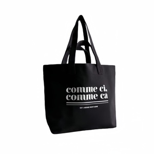Fashion Women's Cotton <b>Canvas</b> <b>Tote</b> Bag Custom Printed Logo Long Shoulder Strap Open Closure Dual Embroidery Chains - Product Image 4