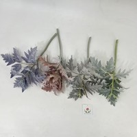 Feuilles floquées artificielles de haute qualité, branche de Miller poussiéreux floquée au toucher réel artificiel pour arrangement floral
