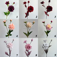 Fleur artificielle en soie pivoine bordeaux à 3 têtes pour la décoration de mariages, de fêtes de famille et du Nouvel An - Vente en gros