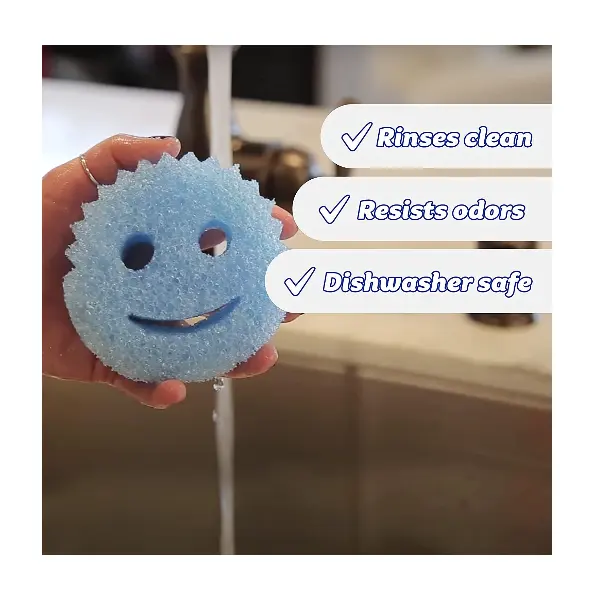 Multipurpose Scrub Dish Sponge Color Variety Pack Colorful Sponge Smiley Face With Customized Shapes For Kitchen and Bathroom