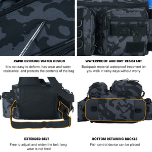 OEM 3D filet respirant Portable sac à dos 25L grande capacité détachable pêche poitrine sac fermeture à glissière multi-espace cadre externe - Product Image 5