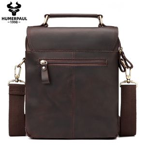 <span class=keywords><strong>Sac</strong></span> à dos de luxe en cuir véritable pour homme, grande capacité, sacoche messager portable avec fermeture éclair, mallette de voyage rigide - Product Image 4