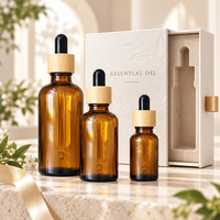 Botol Tetes Minyak Esensial Kaca Amber Ramah Lingkungan 50ml 75ml 100ml Terlaris, Dapat Disesuaikan dengan Cetak Panas
