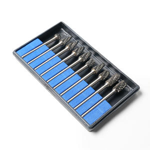 ชุดเครื่องมือแกะสลักไม้ไฟฟ้า 10 ชิ้น พร้อมหัวเจียรคาร์ไบด์แบบสองลาย หัวเจียรทังสเตนคาร์ไบด์ ปลายคาร์ไบด์ - Product Image 2