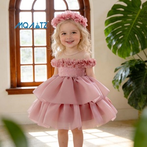 MQATZ ODM Vestiti per Bambine, Design Mini per Feste di Compleanno, Matrimoni, Concorsi di Bellezza, Abito <span class=keywords><strong>da</strong></span> Principessa con Fiori e Fiocco L3103XZ - Product Image 3