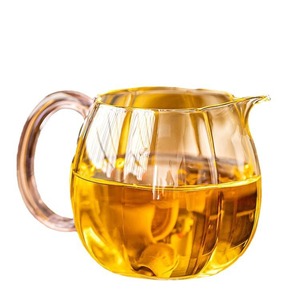 Jarra de té de vidrio redonda de alta transparencia con mango colorido para accesorios de ceremonia del té y uso en fiestas - Product Image 5