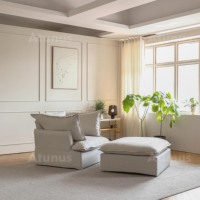 ATUNUS Canapé Simple Fauteuil Salon Hotel Meubles Inclinable 1 Place Doux Fauteuil Canape Chaise Avec Pouf