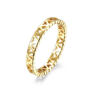 Heart Shape Hollow <b>Ring</b> For Women Gold <b>Titanium</b> Steel Daily Wear Fashion Jewelry Index Finger <b>Ring</b> - Product Image 1