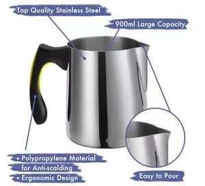 Brocca per Montare il Latte di Alta Qualità da 20oz (600ml) con Display della Temperatura per <span class=keywords><strong>Espresso</strong></span> e Caffè - Product Image 4