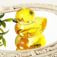 Figuras de Pato Amarillo de Cristal, Coleccionables, Figura de Animal de Vidrio para Decoración de Mesa y Hogar, Artículo de Decoración, Pisapapeles
