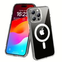 Coque de téléphone originale transparente magnétique sans fil pour iPhone 16 15 Pro Max 13 12 14 Plus 11 Pro Max Acrylique Transparent