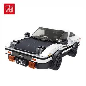 HW AE86初始D玩具汽车建筑套装，带亚克力展示柜可收藏模型汽车玩具积木359 + pcs