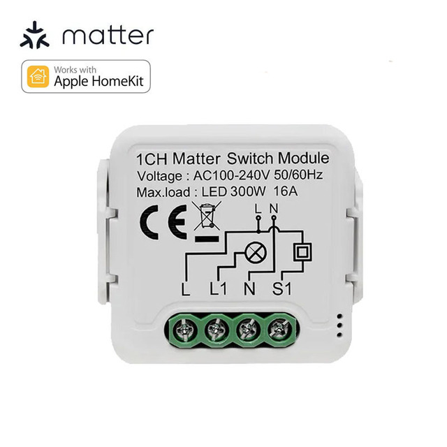 Matter Over Wifi Homekit Smart Household DIY Wall 1 Gang 2 Gang 3/4 Gang 2 Way Light Switch Module Work with Alexa google Home